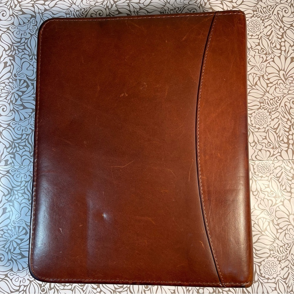 Franklin Quest Full Grain Aniline Leather Made in the USA Binder - Picture 3 of 15